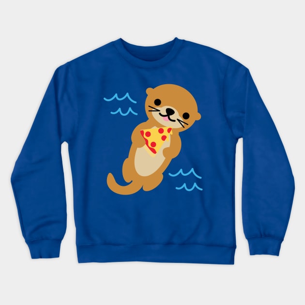 Sea Otter Pizza Crewneck Sweatshirt by BoredInc